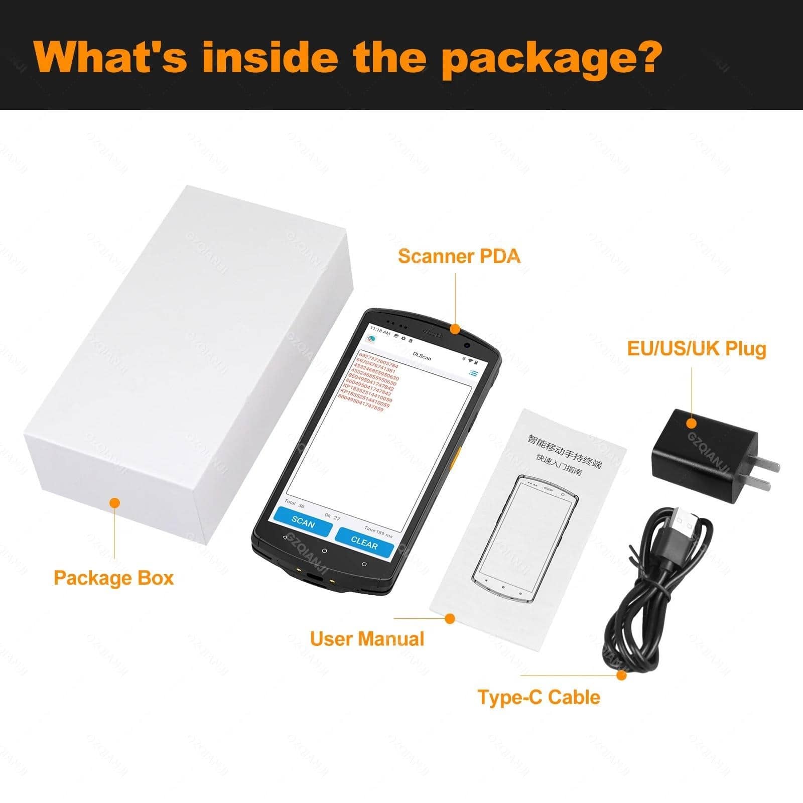 4G Android 12 Handheld PDA Device Warehouse 1D 2D QR čitač barkod ...
